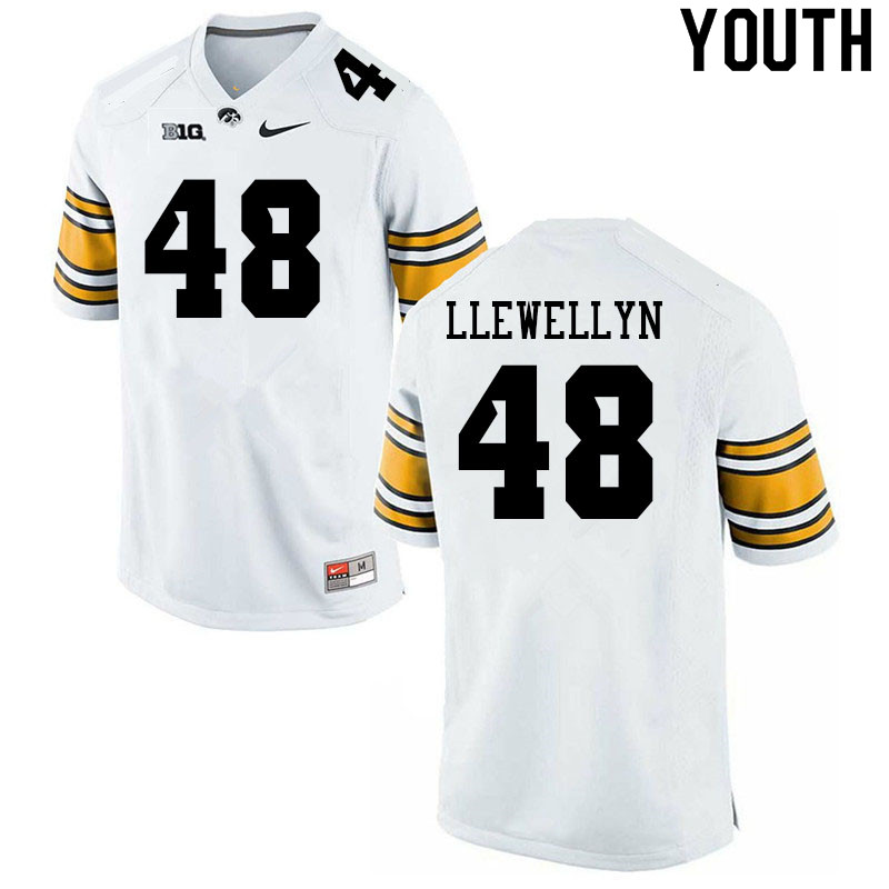 Youth #48 Max Llewellyn Iowa Hawkeyes College Football Jerseys Sale-White - Click Image to Close